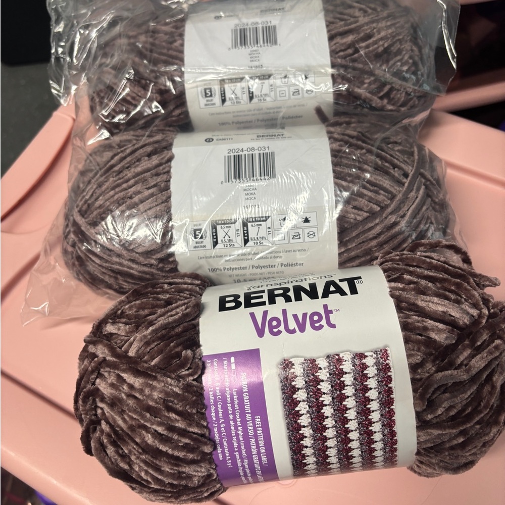 Bernat Velvet Yarn Mocha